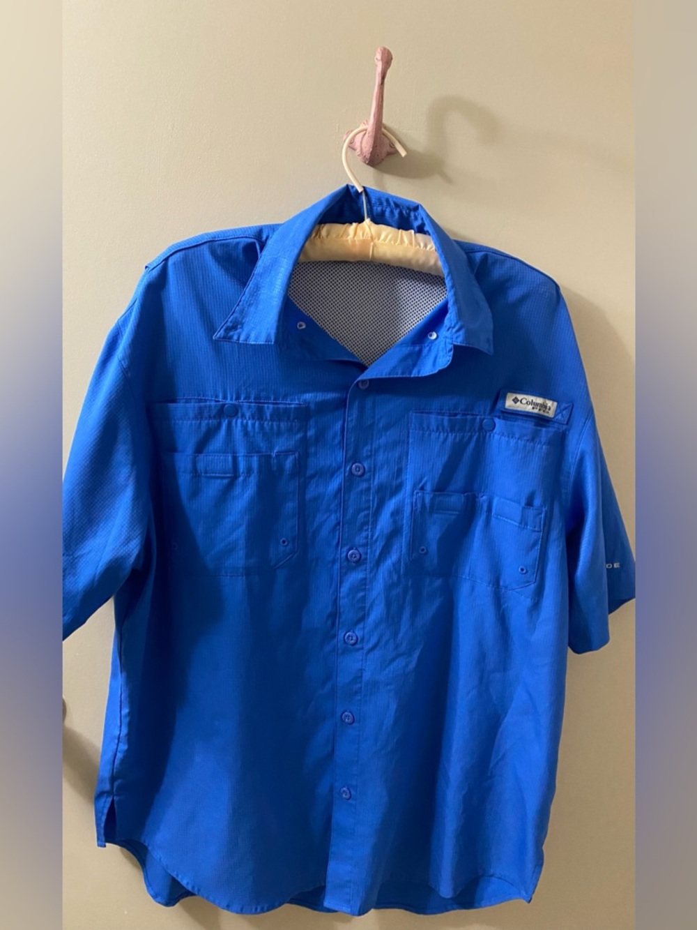 Columbia Omni Shade Blue Short Sleeve Performance Shirt